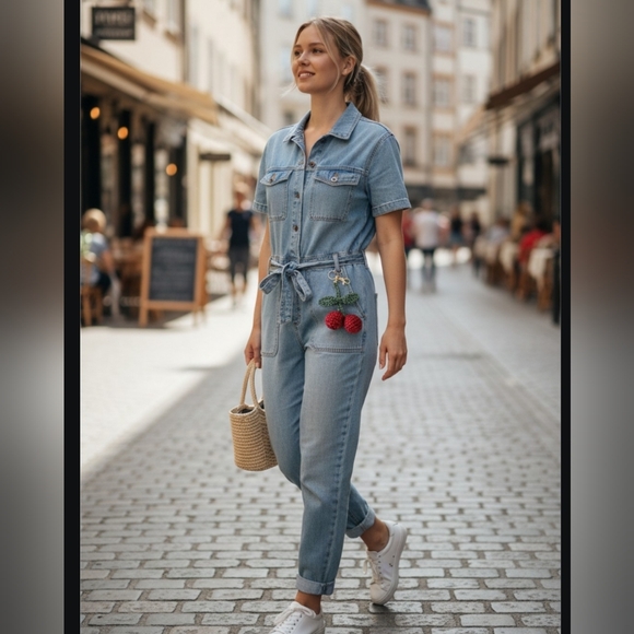 Crochet Cherry Keychain/Bagcharm with Gold Clip (Adjustble) - Picture 2 of 6